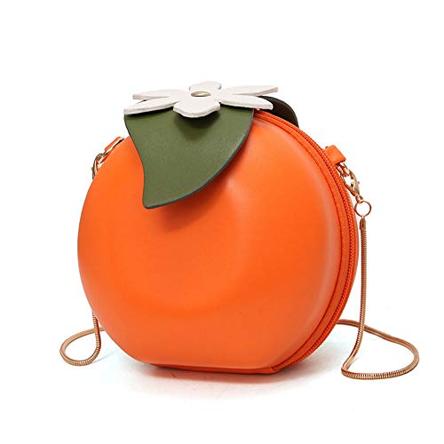 GQZ Obst Apfel Ananas Erdbeere Wassermelone Form Frauen PU Leder Clutch Geldbörse Umhängetasche, Orange/Abendrot im Zickzackmuster (Sunset Chevron) von WILDFINDING