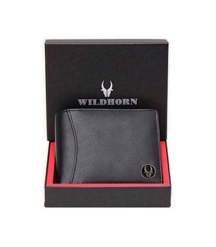 WILDHORN Top Grain Leather Wallet for Men I Ultra Strong Stitching I 2 Currency Compartments (Black) von WILDHORN
