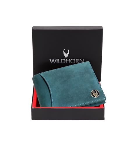 WILDHORN Top Grain Leather Wallet for Men I Ultra Strong Stitching I 2 Currency Compartments (Blue Hunter) von WILDHORN