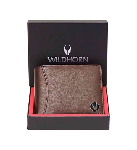 WILDHORN Top Grain Leather Wallet for Men I Ultra Strong Stitching I 2 Currency Compartments (Braun) von WILDHORN