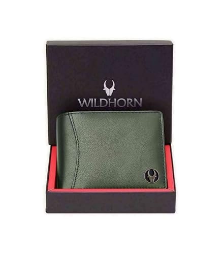 WILDHORN Top Grain Leather Wallet for Men I Ultra Strong Stitching I 2 Currency Compartments (Green) von WILDHORN