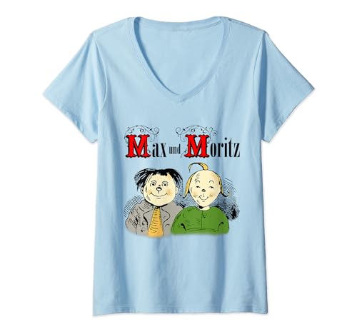 Damen MAX und MORITZ T-Shirt mit V-Ausschnitt von WILHELM BUSCH