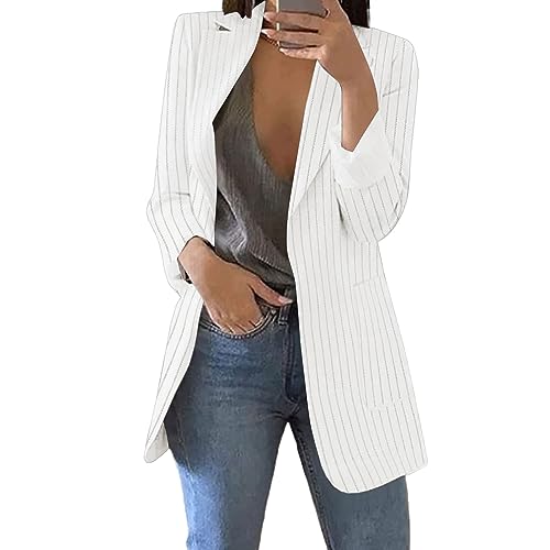 Blazer+Für+Damen Blazer Damen Lang Blau Chiffon Blazer Leichter+Sommerblazer Blazer Weiß Bunt Blazer Weiß Damen Damen Longblazersommerblazer Damen Leicht Blazer Damen Schwarz 44 Jeansblazer Damen von WILLBEST