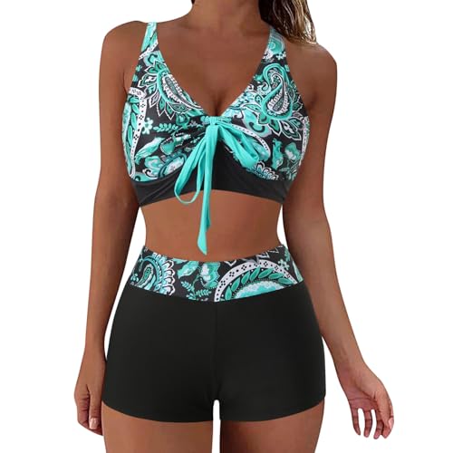 WILLBEST Damen Sportbadeanzug ohne Cup Neoprenanzug Bikini Oberteil Slip Bademode 40 Bikini Damen Bauchweg Push up Bademode für Mädchen 164 Teenager UV Schutz von WILLBEST