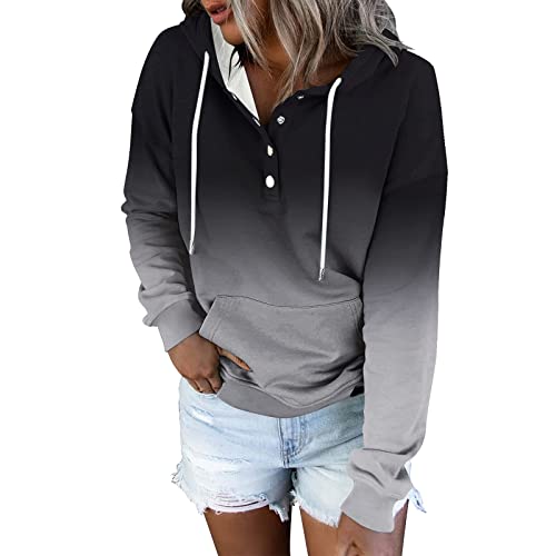 WILLBEST Kapuzenpullover Grau Hoodie Damen, Hoodie Damen Oversize Kapuzen Pullover Baseball Sweatshirts Herbst Winter Brief Drucken Rundhals Streetwear Lange äRmel Longshirt Oberteile T-Shirt Obertei von WILLBEST