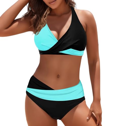 badeanzug damen anzug elegant 2 teilig bikini türkis damen bikini kleine oberweite bralette damen moderne bademode damen neckholder-tankini frauen badeanzug tankini schwangerschaft damen jumpsui von WILLBEST