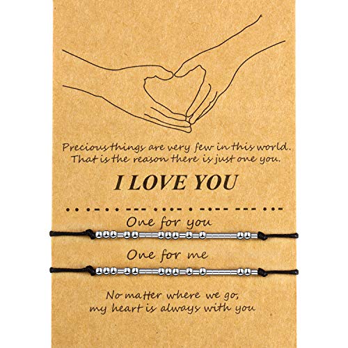 I Love You Morse Code Armband Paare Armbänder I Love You Jubiläum Geschenke für Sie und Ihn Valentinstag Freundschaft Pärchen Armband Geschenk von WILLBOND