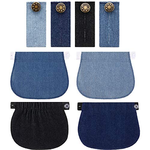 WILLBOND 8 Stück Mutterschaft Hosen Extender Elastischer Hosenknopf Extender Verstellbarer Bund Extender für die Schwangerschaft Frauen Männer Jeans Hosen Hose von WILLBOND
