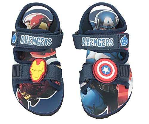 Marvel Avengers Captain America Sandalen für Jungen, mit verstellbarem Riemen, Sommerschuhe, Größe 40-47, marineblau, 25 EU von WILLIAM LAMB