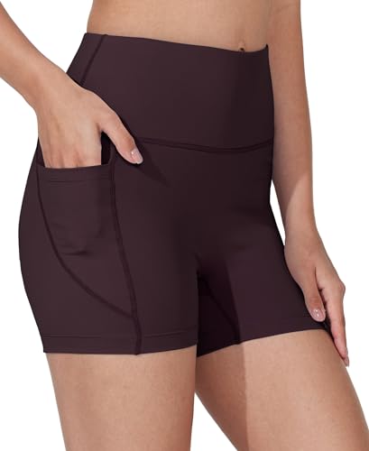 WIILIT 3" Damen Badeshorts UPF50 Badehose Bikinihose Schwimmshorts Hohe Taille Tummy Control Boardshorts Schnell Trocknend mit Innenfutter Taschen Burgunderrot XXL von WILLIT