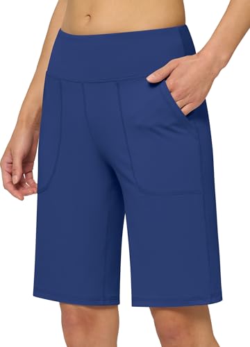 WILIIT Shorts Damen Sommer Sporthose Bermuda Baumwolle Yoga Shorts High Waist Kurze Hose Laufshorts Traininghose Fitness Running Gym mit Taschen Dunkelblau XXL WILIIT Shorts Damen Sommer Sporthose Bermuda Baumwolle Yoga Shorts High Waist Kurze Hose Laufshorts Traininghose Fitness Running Gym mit Taschen Dunkelblau XXL von WILLIT