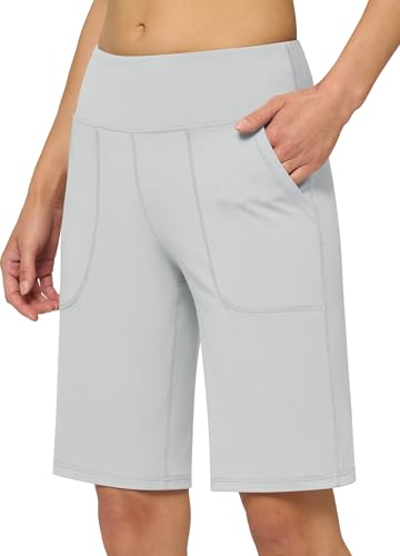 WILIIT Shorts Damen Sommer Sporthose Bermuda Baumwolle Yoga Shorts High Waist Kurze Hose Laufshorts Traininghose Fitness Running Gym mit Taschen Hellgrau S WILIIT Shorts Damen Sommer Sporthose Bermuda Baumwolle Yoga Shorts High Waist Kurze Hose Laufshorts Traininghose Fitness Running Gym mit Taschen Hellgrau S von WILLIT