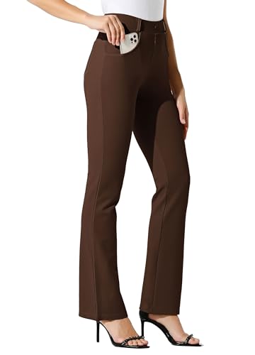 WILLIT 33" Damen Yoga Kleid Hose Bootcut Arbeitshose Stretch Büro Casual Gürtelschlaufen Hose 4 Taschen Braun M WILLIT 33" Damen Yoga Kleid Hose Bootcut Arbeitshose Stretch Büro Casual Gürtelschlaufen Hose 4 Taschen Braun M von WILLIT