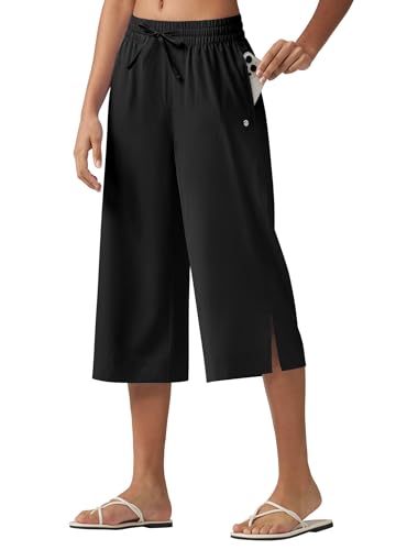 WILLIT Caprihose Damen Sommer Badehose Capri Hosen Weite Freizeithose Sporthose Beach Board Schwimmen Badeanzug Schnelltrocknend Leicht UPF50+ Taschen Schwarz XXL WILLIT Caprihose Damen Sommer Badehose Capri Hosen Weite Freizeithose Sporthose Beach Board Schwimmen Badeanzug Schnelltrocknend Leicht UPF50+ Taschen Schwarz XXL von WILLIT