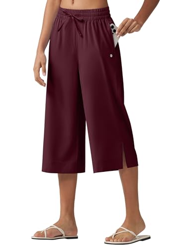 WILLIT Caprihose Damen Sommer Badehose Capri Hosen Weite Freizeithose Sporthose Beach Board Schwimmen Badeanzug Schnelltrocknend Leicht UPF50+ Taschen Weinrot S WILLIT Caprihose Damen Sommer Badehose Capri Hosen Weite Freizeithose Sporthose Beach Board Schwimmen Badeanzug Schnelltrocknend Leicht UPF50+ Taschen Weinrot S von WILLIT