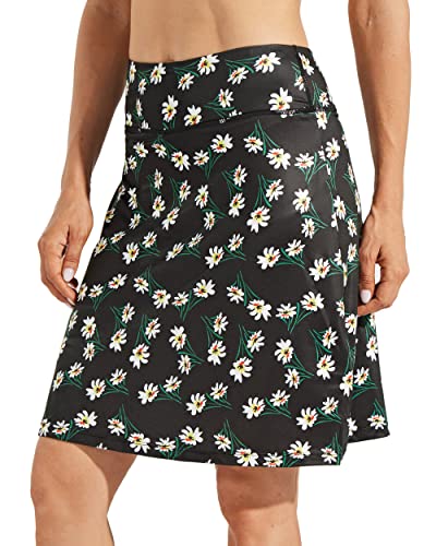 WILLIT Damen 20" Röcke Golf Knielange Tennisröcke Sportlich Modest Sportlich Casual Skorts Tasche UVA-Schutz Daisy XXL von WILLIT