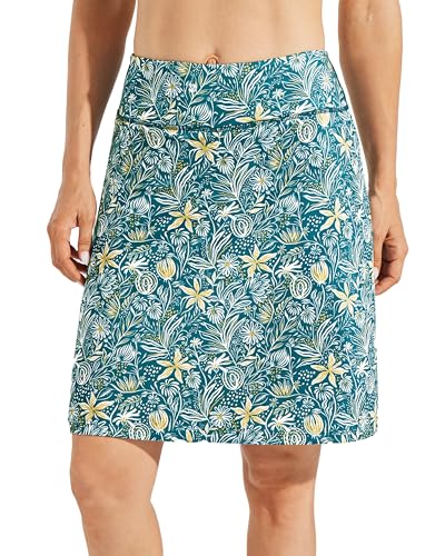 WILLIT Damen 20" Skort Röcke Golf Tennis Knielange Röcke Sportlich Modest Casual Skorts Mit Taschen Floral M von WILLIT