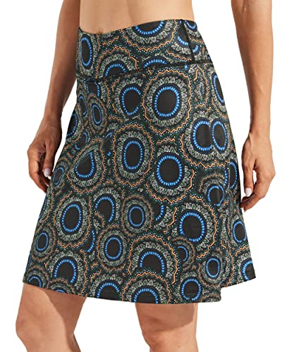 WILLIT Damen 20" Skort Röcke Golf Tennis Knielange Röcke Sportlich Modest Casual Skorts Mit Taschen Sunflower L von WILLIT