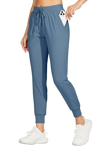 WILLIT Damen Athletic Joggers Leichte Laufhose Workout Sweatpant Jogginghose lässige Hose mit Taschen Graublau XS von WILLIT