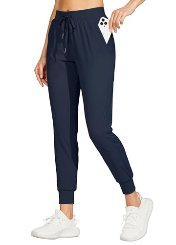 WILLIT Damen Athletic Joggers Leichte Laufhose Workout Sweatpant Jogginghose lässige Hose mit Taschen Navy XS von WILLIT