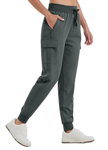 WILLIT Damen Trekkinghose Jogginghose Cargohose Leichte Wanderhosen Schnelltrocknende Wasserdicht Arbeitshose Outdoorhose Deep Gray S von WILLIT