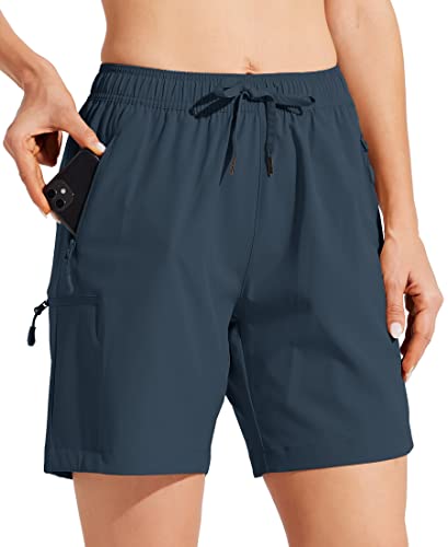 WILLIT Damen Cargo Shorts schnelltrocknend Wandern aktiv Shorts leichte Sport Sommer Shorts mit Taschen Navy Blau S von WILLIT