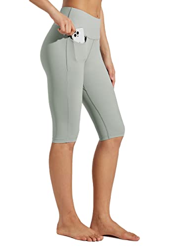 WILLIT Damen Knielange Caprihose Leggings Capri mit Taschen High Waisted Übung Capris Hosen für den Sommer Yoga Workout Hellgrau XXL WILLIT Damen Knielange Caprihose Leggings Capri mit Taschen High Waisted Übung Capris Hosen für den Sommer Yoga Workout Hellgrau XXL von WILLIT