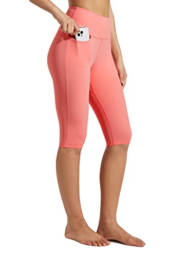 WILLIT Damen Knielange Caprihose Leggings Capri mit Taschen High Waisted Übung Capris Hosen für den Sommer Yoga Workout Rosa M WILLIT Damen Knielange Caprihose Leggings Capri mit Taschen High Waisted Übung Capris Hosen für den Sommer Yoga Workout Rosa M von WILLIT