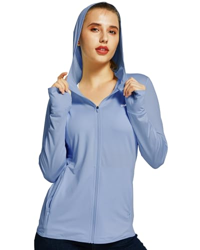 WILLIT Damen Laufjacke Sportjacke Langarm Sonnenschutz Hoodie UV Shirts Laufshirt UPF 50 Leichte Jacke Yoga Fitness Sport Wandern mit Taschen Himmelblau 3XL WILLIT Damen Laufjacke Sportjacke Langarm Sonnenschutz Hoodie UV Shirts Laufshirt UPF 50 Leichte Jacke Yoga Fitness Sport Wandern mit Taschen Himmelblau 3XL von WILLIT
