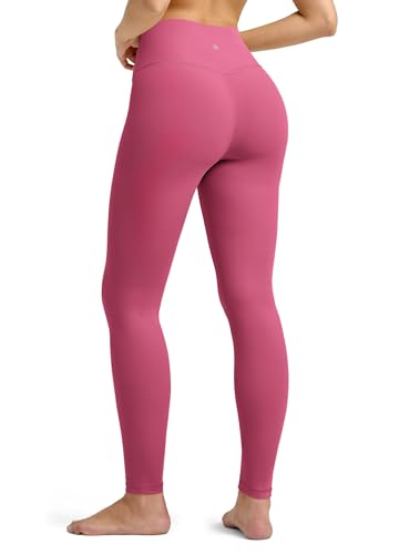 WILLIT Damen Leggings Blickdicht Sporthose Hohe Taille Leggins Bauchkontrolle Sportleggings für Yoga Workout im Fitnessstudio 64cm Rose XS von WILLIT