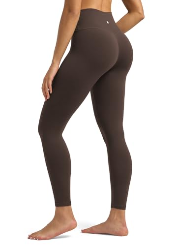 WILLIT Damen Leggings Blickdicht Sporthose Hohe Taille Leggins Bauchkontrolle Sportleggings für Yoga Workout im Fitnessstudio 71cm Dunkelbraun XS von WILLIT