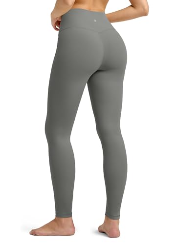 WILLIT Damen Leggings Blickdicht Sporthose Hohe Taille Leggins Bauchkontrolle Sportleggings für Yoga Workout im Fitnessstudio 71cm Grau L von WILLIT