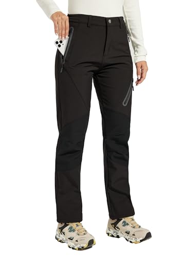 WILLIT Damen Schneehose Thermohose Gefüttert Wanderhose Fleece Wasserdicht Softshellhose Skihose Warm Trekkinghose Winter Outdoorthose Isoliert Kaltes Wetter Schwarz 2XL WILLIT Damen Schneehose Thermohose Gefüttert Wanderhose Fleece Wasserdicht Softshellhose Skihose Warm Trekkinghose Winter Outdoorthose Isoliert Kaltes Wetter Schwarz 2XL von WILLIT