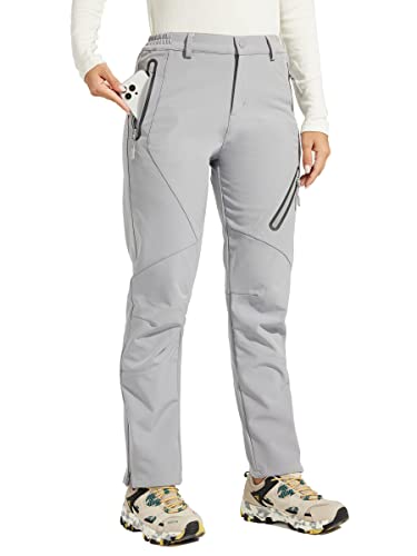 WILLIT Damen Schneehose Thermohose Gefüttert Wanderhose Wasserdicht Softshellhose Fleece Skihose Warm Trekkinghose Winter Outdoorthose Isoliert Kaltes Wetter Hellgrau XL WILLIT Damen Schneehose Thermohose Gefüttert Wanderhose Wasserdicht Softshellhose Fleece Skihose Warm Trekkinghose Winter Outdoorthose Isoliert Kaltes Wetter Hellgrau XL von WILLIT