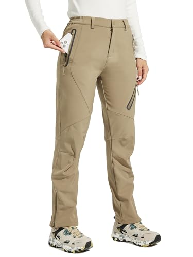 WILLIT Damen Schneehose Thermohose Gefüttert Wanderhose Wasserdicht Softshellhose Fleece Skihose Warm Trekkinghose Winter Outdoorthose Isoliert Kaltes Wetter Khaki 2XL WILLIT Damen Schneehose Thermohose Gefüttert Wanderhose Wasserdicht Softshellhose Fleece Skihose Warm Trekkinghose Winter Outdoorthose Isoliert Kaltes Wetter Khaki 2XL von WILLIT