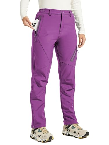 WILLIT Damen Schneehose Thermohose Gefüttert Wanderhose Wasserdicht Softshellhose Fleece Skihose Warm Trekkinghose Winter Outdoorthose Isoliert Kaltes Wetter Lila 2XL WILLIT Damen Schneehose Thermohose Gefüttert Wanderhose Wasserdicht Softshellhose Fleece Skihose Warm Trekkinghose Winter Outdoorthose Isoliert Kaltes Wetter Lila 2XL von WILLIT