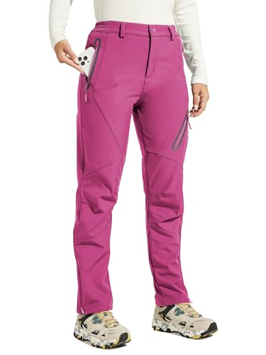 WILLIT Damen Schneehose Thermohose Gefüttert Wanderhose Wasserdicht Softshellhose Fleece Skihose Warm Trekkinghose Winter Outdoorthose Isoliert Kaltes Wetter Rosa 2XL WILLIT Damen Schneehose Thermohose Gefüttert Wanderhose Wasserdicht Softshellhose Fleece Skihose Warm Trekkinghose Winter Outdoorthose Isoliert Kaltes Wetter Rosa 2XL von WILLIT