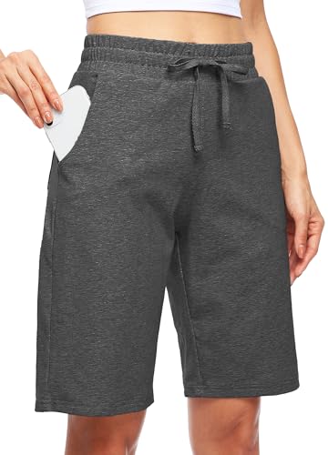 WILLIT Damen Shorts Bermuda Baumwolle Lange Shorts Sporthose Yogahose Fitness Knielange Workout Sommer 10" mit Taschen Fraser Grau XXL WILLIT Damen Shorts Bermuda Baumwolle Lange Shorts Sporthose Yogahose Fitness Knielange Workout Sommer 10" mit Taschen Fraser Grau XXL von WILLIT