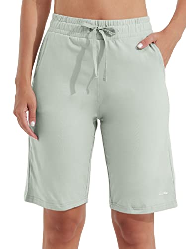 WILLIT Damen Shorts Bermuda Baumwolle Lange Shorts Sporthose Yogahose Fitness Knielange Workout Sommer 10" mit Taschen Mittelgrau XL WILLIT Damen Shorts Bermuda Baumwolle Lange Shorts Sporthose Yogahose Fitness Knielange Workout Sommer 10" mit Taschen Mittelgrau XL von WILLIT