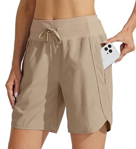 WILLIT Damen Shorts Sporthose Kurz High Waist Laufhose Sommer Laufshorts Schnelltrocknend Wanderhose Kurze Hose Sport Fitness Running mit Taschen 7" Khaki 3XL WILLIT Damen Shorts Sporthose Kurz High Waist Laufhose Sommer Laufshorts Schnelltrocknend Wanderhose Kurze Hose Sport Fitness Running mit Taschen 7" Khaki 3XL von WILLIT