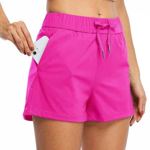 WILLIT Damen Shorts Sporthose Kurz Laufhose Sommer Shorts Leichte Wanderhose Schnelltrocknend Kurze Hose Fitness Sport Yoga Lounge Laufen mit Taschen 2.5" Rosenrot XS WILLIT Damen Shorts Sporthose Kurz Laufhose Sommer Shorts Leichte Wanderhose Schnelltrocknend Kurze Hose Fitness Sport Yoga Lounge Laufen mit Taschen 2.5" Rosenrot XS von WILLIT