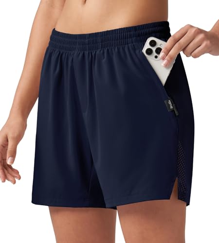 WILLIT Damen Sport Shorts mit Reißverschlusstaschen Wanderhose Schnell trocknend Wandern Kurz Laufen Fitness Reisen Navy XXL WILLIT Damen Sport Shorts mit Reißverschlusstaschen Wanderhose Schnell trocknend Wandern Kurz Laufen Fitness Reisen Navy XXL von WILLIT