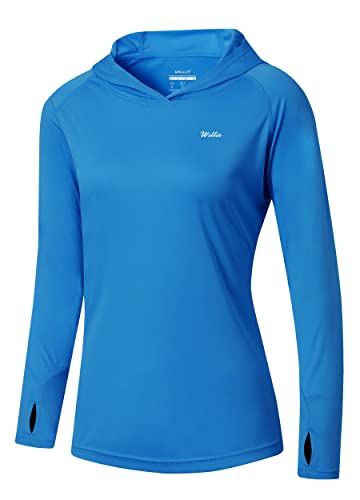 WILLIT Damen Laufshirt UPF 50+ Sonnenschutz Hoodie Sportshirt UV Shirt Langarm Wandern Angeln Outdoor Shirt Schnelltrocknend Leichter Hoodie Brillant Blau M WILLIT Damen Laufshirt UPF 50+ Sonnenschutz Hoodie Sportshirt UV Shirt Langarm Wandern Angeln Outdoor Shirt Schnelltrocknend Leichter Hoodie Brillant Blau M von WILLIT