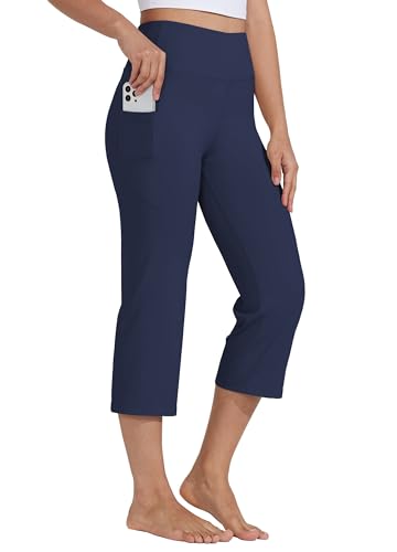 WILLIT Caprihose Damen Yogahose Sporthose Capri Leggings High Waist Hosen Crop gerades Bein Sommerhose Freizeithose Sport Übung Workout 21" mit Taschen Navy XXL WILLIT Caprihose Damen Yogahose Sporthose Capri Leggings High Waist Hosen Crop gerades Bein Sommerhose Freizeithose Sport Übung Workout 21" mit Taschen Navy XXL von WILLIT