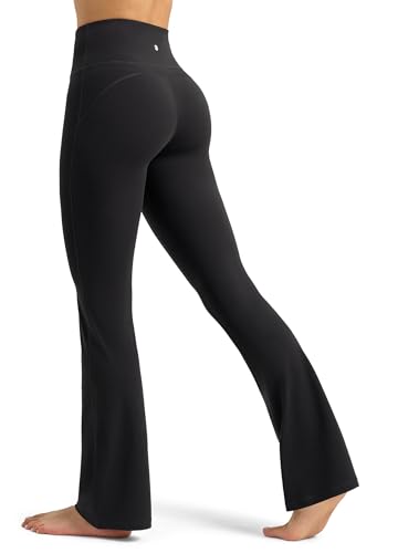 WILLIT Flared Leggings Damen Yogahose Hohe Taille Schlaghose Bootcut Sporthose Blickdicht Leggins Bootleg Arbeitshose mit Taschen 81cm Schwarz XS WILLIT Flared Leggings Damen Yogahose Hohe Taille Schlaghose Bootcut Sporthose Blickdicht Leggins Bootleg Arbeitshose mit Taschen 81cm Schwarz XS von WILLIT