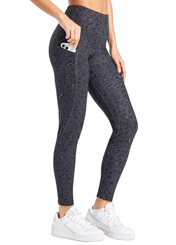 WILLIT Fleece gefütterte Leggings Damen Wasserbeständig Thermohose warme Winterhosen Yogahose Laufhose Strumpfhosen Hohe Taille Leopardenmuster 2XL von WILLIT