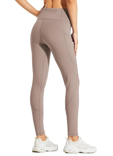 WILLIT Fleece gefütterte Leggings Damen Wasserbeständig Thermohose warme Winterhosen Yogahose Laufhose Strumpfhosen Hohe Taille Rosabraun L von WILLIT