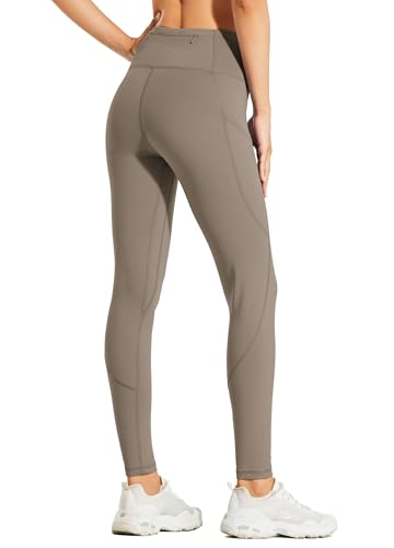 WILLIT Fleece gefütterte Leggings Damen Wasserbeständig Thermohose warme Winterhosen Yogahose Laufhose Strumpfhosen Hohe Taille Taupe XL von WILLIT