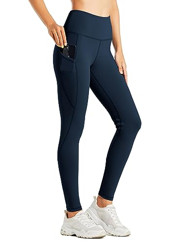 WILLIT Fleece gefütterte Leggings Damen Wasserbeständig Thermohose warme Winterhosen Yogahose Laufhose Strumpfhosen Hohe Taille Tiefblau XS von WILLIT