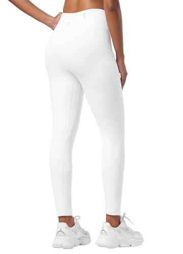 WILLIT Fleece gefütterte Leggings Damen Wasserbeständig Thermohose warme Winterhosen Yogahose Laufhose Strumpfhosen Hohe Taille Weiß XS von WILLIT